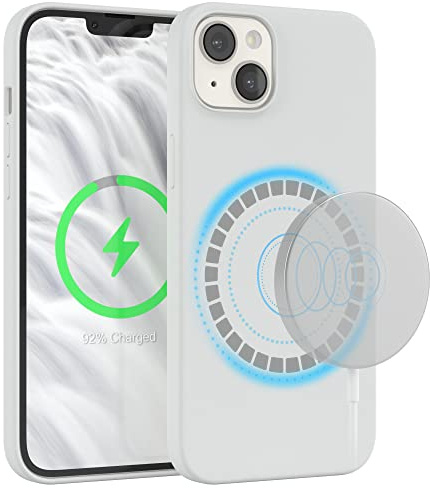 EAZY CASE - Silikonhülle kompatibel mit iPhone 14 Plus Hülle mit Qi Charging Silikon Case weich stoßfeste Handyhülle Schutzhülle Kameraschutz Dünn Schutz Cover TPU Bumper in Weiß