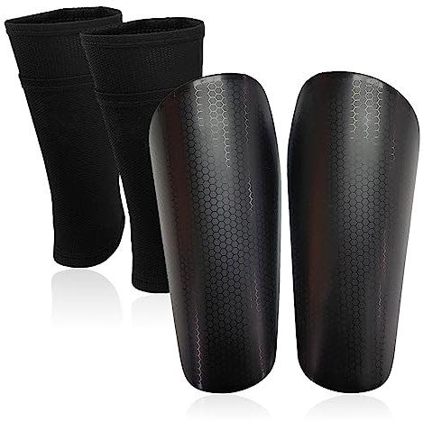 Schienbeinschoner Fußball, mit Socken Shin Guard, Optimierter Einstecktasche, für Erwachsene und Jugend Kinder, mit Knöchelschutz, Größe M