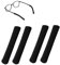 4pcs Eyeglass Ear Cushions, Soft Knitted Cotton Anti Slip Temple Pads Eyeglass Temple Tips Eyeglass Pads Behind The Ear Eyewear Retainer Glasses Arm Sleeve for Sunglasses Glasses (Black)