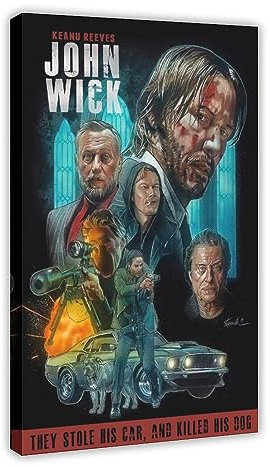 THNIKK John Poster & Wick Film He Stole His Car And Kill His Dog, Wandkunst, Poster, Leinwand, Poster, Schlafzimmer, Dekoration, Sport, Landschaft, Büro, Raumdekoration, Geschenk, Rahmen-Stil, 60 x 90