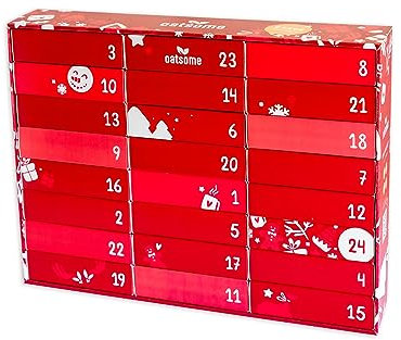 OATSOME® Adventskalender | Weihnachtskalender 24 Vegane Leckereien & Überraschungen | 100% Natürliche Zutaten | Ohne raffinierten Zucker | Frühstück & Snacks | Mit Geschenkgutschein & Produktneuheiten