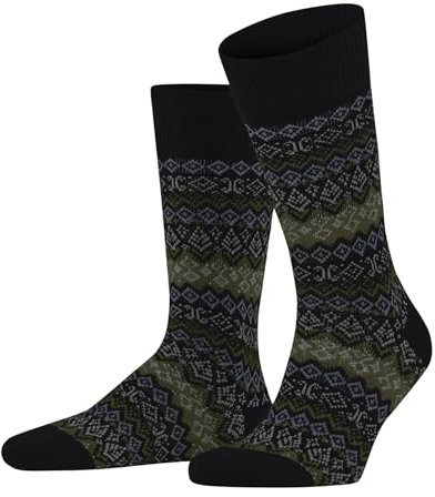 FALKE Herren Socken Aspen M So Wolle Kaschmir gemustert 1 Paar, Schwarz Black 3000, 43-46