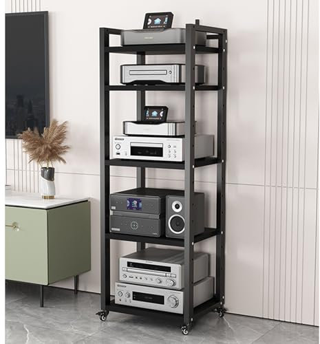 Meuble Chaine Hifi Meuble De Rangement Stéréo De 161 Cm De Haut, 5 6 7 8 Support Pour Tourne-disques Pour Le Rangement Des Platines, Des Récepteurs Audio Et Vidéo, Étagère Réglable Pour Tour Audio ( C