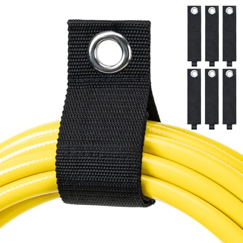 Husfunov 6 Pack Large 17 Extension Cord Holder Organizer, Extension Cord Hanger for Garage Organization and Storage, Heavy Duty Straps Fit on Hooks or Nails Easily for Cables, Hoses and Ropes