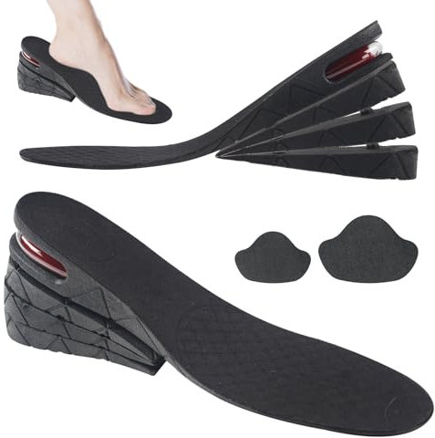 4 Schicht Höhe Erhöhung Einlegesohle Gel, Erhöhung Herausnehmbare Schuheinlagen, Bequeme Unsichtbare Schuhlifteinsätze Stoßdämpfung, mit Selbstklebend Fersenpolster Schuhe