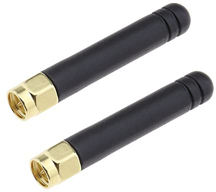eMagTech 2x 2dBi 2.4-5.8Ghz Router WLAN Scheda WiFi Antenna Hotspot Connettore Maschio RP-SMA 433MHz Scheda Madre PC TV