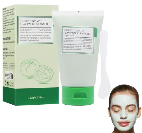 Grüne Tomate Maske, Gesichtsreinigungs-Ton-Maske, Auftragen der Maske, Hydratisieren, Befeuchten, Grüne Tomaten-Ton-Maske, Reinigung der Poren des Gesichts