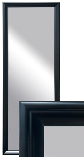 BD ART Wandspiegel Holz Deko Garderobenspiegel Ganzkörperspiegel 150x50 Schwarz