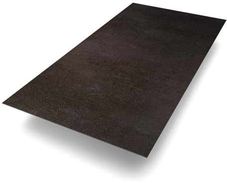 Vinylboden Klebevinyl Stein Meppen | Schwarz Fliesenoptik | 100% wasserfest | 914 x 457 x 2,5 mm | Paket mit 3,3 m² | Fußbodenheizung geeignet | Vinyl zum Kleben | Sehr fußwarm | Bodenglück
