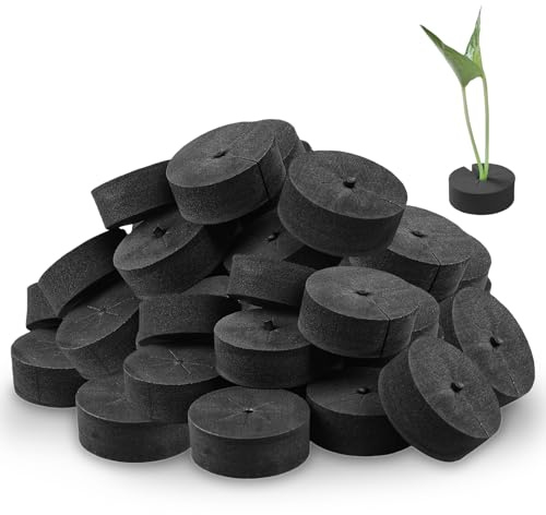 100 Stücke Garten Klonkragen, Klonhalsbänder, Klon Collars, Klon Kragen Einsätze, Hydroponische Schwämme, Keimling-Schwamm Block DIY Cloner Schaumstoff Einlagen für Hydrokultur, Klon, Pflanze Keime