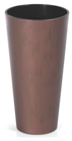 Stolmet Tall Flower Pot, Round Planter, Concrete Effect Style, Perfect for Home and Garden Decoration, Capacity of 3.3L to 64L (Corten, 3.3 Litres)