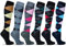 4/6 Paar Damen Mädchen Laufsocken Kniestrümpfe Reisestrümpfe lange Socken kompressionsstrümpfe Karo Muster 1303 (DE/NL/SE/PL, Numerisch, 39, 42, Regular, Regular, 6 Paar Model 2)