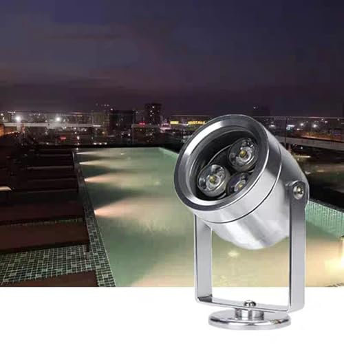 220V Lumière Sous-marine De Piscine À LED - Lumière De Fontaine Sous-marine À LED 3W, Lumière De Fontaine À LED Submersible, Projecteur De Jardin Étanche IP65, Pour Terrasse De Piscine D'étang(Silver,