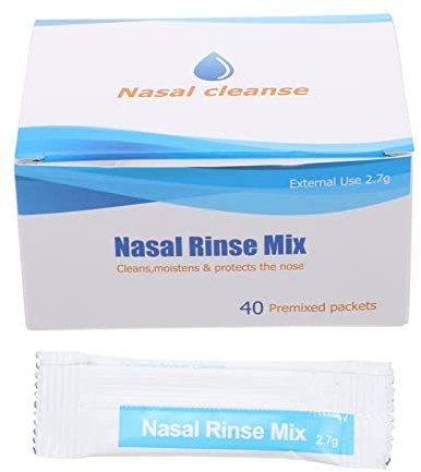 NOLITOY 40 Paquetes Sal Para Lavado Nasal De Gramos Paquetes De Unidades Solución Salina Nasal Para Limpieza Para Uso y Cuidado Diario De Adultos