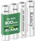 KAMCY Batterie ricaricabili AAA/Micro, 1100 mAh - Pile ricaricabili AAA HR03 NiMH da 1,2V - 1500 Ricariche, ad alta capacità, pre-caricate, pro, Confezione da 4