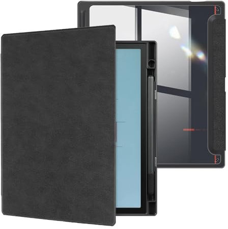 Custodia per tablet Boox Note Air3 C/B/W da 10,3, cover posteriore trasparente leggera con funzione sleep/wake automatica e portapenne integrato (nero)