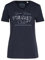 SOCCX Damen T-Shirt mit V-Ausschnitt und Pailletten-Artwork Deep Sea, XXL