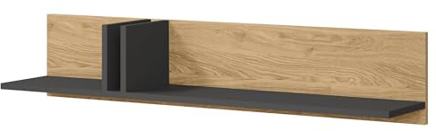 Mirjan24 Wandregal Agova WK15 - Hängeregal, Wandboard, Wandschrank, Decoregal, Buchregal, Regal, Hängeschrank (Anthrazit/Geölte Eiche)