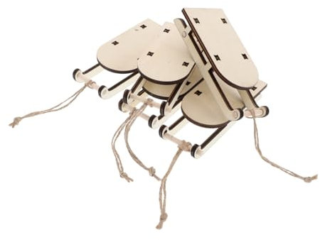 TOPPERFUN 5 Stück Holz Miniatur Schlitten Hängend Weihnachtsdekoration Für Party Indoor Feier Tischdeko