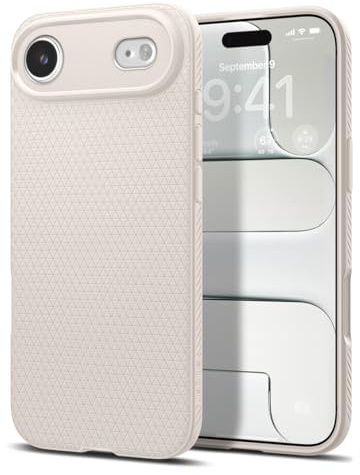 Spigen iPhone Air Hülle [rutschfest] [DURCHDACHTE Details] Liquid Air Case TPU mit Truss-Design, Militärgeprüfter Schutz, Sound Tunnel Technologie Handyhülle –Natural Titanium