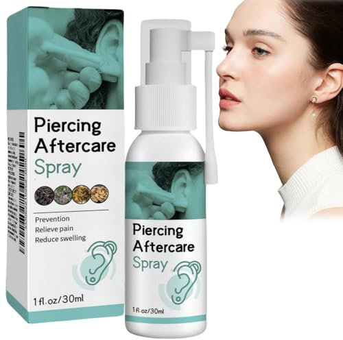 Aftercare Spray,Ear Piercing Cleaning Solution Spray,Cleaning Aftercare Fluid for Ear,Pier/CING Sa/line SPR/ay,Ste/rile Saline Sp/ray,Saline Solution SPR/ay,Piercings Mist for Plugs