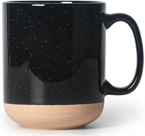 SHOWFULL Large Coffee Mug, 20oz Ceramic Tea Cup with Handle for Office and Home, Big Capacity Cups for Men Women, Microwave Safe, Black