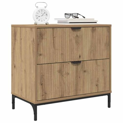 vidaXL Bedside Table Artisan oak 63.5 x 36 x 61 cm Engineered wood