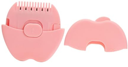 AUTSUPPL Kinder Haarschneider Kamm Rosa mit Metall und Kunststoffmaterial Tragbares Appleshaped Design zum Sicheren Schneiden und Pflegen Feiner Haare bei Kleinkindern
