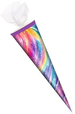 Livepac-Office Schultüte/Zuckertüte / 35cm / rund/Tüllverschluss/Rainbow