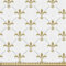 ABAKUHAUS Blume Gewebe als Meterware, Vintage-Stil Lilien, Schön Gewebten Stoff für Polster und Wohnaccessoires, 1M (148x100cm),Gelb Weiß