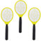 Relaxdays 3 x elektrische Fliegenklatsche, ohne chemische Stoffe, Fliegentöter, gegen Fliegen, Mücken & Moskitos, Fly Swatter, gelb