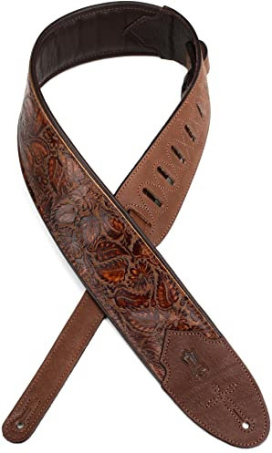 Levy's Leathers Sundance Series Gitarrengurt aus geprägtem Leder | Breite 7,6 cm | Farbe Geranium Whiskey | (M4WP-006)