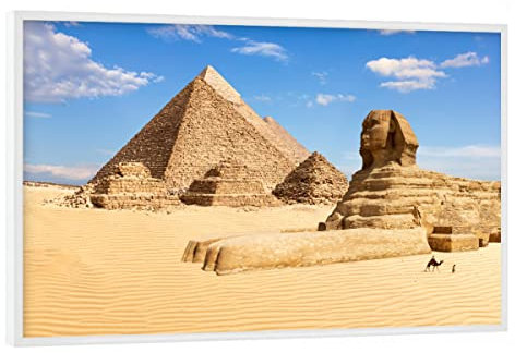 artboxONE Poster mit weißem Rahmen 90x60 cm Sehenswürdigkeiten Städte Gizeh Pyramiden und die Sphynx - Bild Sphynx