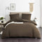 AYSW 16 Couleurs Sets de Housses de Couettes 220x240 cm Double Fermeture Éclair 3 Pièces Microfibre Brossée 100 Fils/cm² + 2 Taies d'oreiller 65x65 cm Café Parure de Lit Adulte 2 Personnes