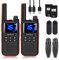 SOCOTRAN Walkie Talkie Profesional Super Vibración Recargable De Largo Alcance 5 Millas, PMR446 16 Canales, Walkies con Auricular Inalámbrico para Escalada, Caza (1 par)