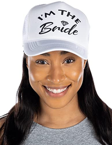 Funky Junque Damen Braut-Trucker-Mütze Bachelorette Tribe Squad Mesh Baseball Cap, I'm the Bride (weiß), Einheitsgröße