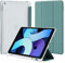 4UBonLife Funda para iPad 9.ª/8.ª/ 7.ª Generación (2021/2020/2019) 10,2 Pulgadas con Portalápiz, Protectora Cover de TPU Carcasa Delgada Ligera Translúcido Esmerilado Trasera Cubierta, Verde Noche