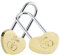 VerRich Lot de 2 cadenas d'amour de 50 mm avec un seul cœur pour les amoureux, les mariages, la Saint-Valentin, les anniversaires, les voyages (sans clé)
