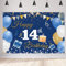 14. Geburtstag Deko Junge Mädchen, 14 G eburtstag Banner Blau, 14th Geburtstag Stoff Schild Plakat, 14. Geburtsta g Hintergrund Banner Junge Geburtstagsfeier Deko