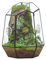 NCYP 20x17,5x25 cm Geschlossenes geometrisches Glas Terrarium mit Tür, Handgefertigt schwarzer unregelmäßiger Pflanztopf für Insekten, Sukkulenten Kakteen Dekoration (Ohne Pflanzen und Requisiten)