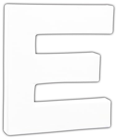 Décopatch AC734Cpack 5x Buchstabe E aus Pappmaché 15x10,5x12cm Weiß