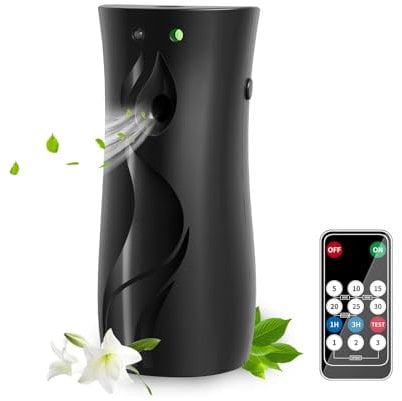 Automatic Air Freshener Spray Dispenser, Wall/Standing Battery Powered Fragrance Sprays, Perfume Dispenser Multiple Time Scent Release Settings for Home Office Hotel, Black