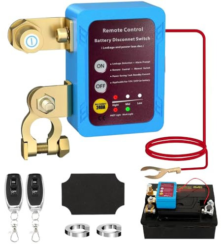 SGZIOO Desconectador de Bateria Coche, 12V 240A Corta Corriente Bateria con Mando, para Coche Camión RV ATV