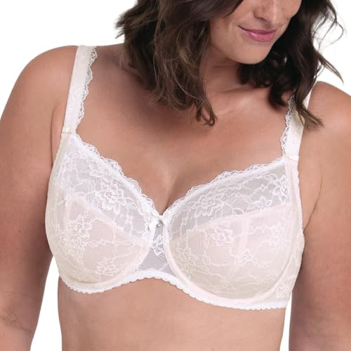 Rosa Faia – Bobette Full Cup BH Damen mit Bügel, Träger & Zierschleife – Bügel-BH große Größen mit viergeteilten Cups, Spitze & Powertüll Verstärkung - Spitzen BH große Brüste F-J 70-95