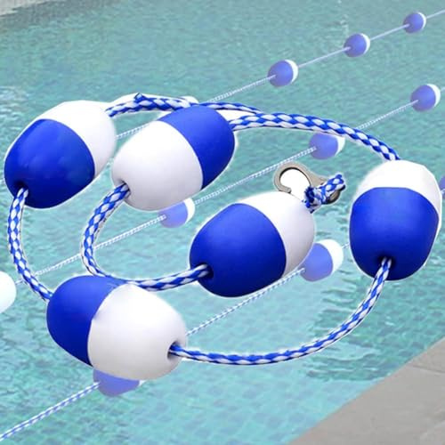 Schwimmendes Pool-Sicherheitsseil, 9 m, kommerzielle Fahrbahnteiler, einfach zu installieren, Pool-Trennwand mit Bojen, Pool-Sicherheitsbarriere für Kinder und Haustiere