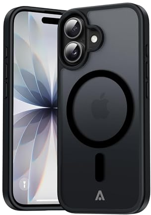 Alkaya handyhülle für iPhone 17 kompatibel mit MagSafe, Ultraleicht,schlank,stoßfest mit weicher Seidenmatt-Oberfläche, präzise Passform, Kameraflansch schützt das Objektiv, schwarzes Design