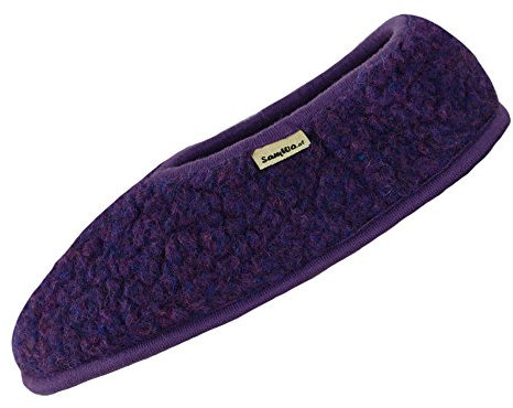 SamWo, Pantofole unisex in lana di pecora, suola morbida antiscivolo, 100% lana di pecora, ballerine, Lilla, 37/38 EU