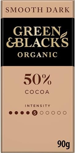 Green & Black's Organics Smooth Chocolate Bar, 50% Cocoa, 90 g (1-Pack) | Luxurious Smooth Chocolate Bar with Organic Ingredients, Vegetarian Selection for a Premium Taste Experience