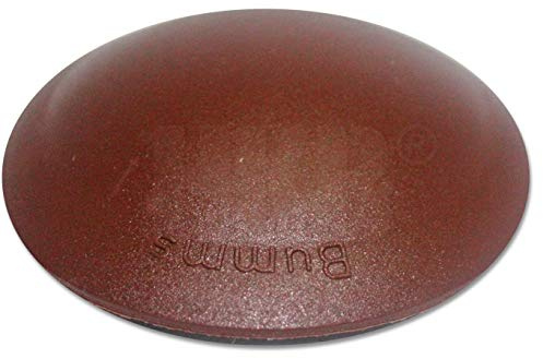 HKB ® 5 Stück BUMMS Türstopper, Türpuffer, Ø 60 mm Höhe: 15 mm, braun, aus Kunststoff, mit Klebefläche, Originalprodukt von Hersteller Hansi Siebert, Artikel-Nr. 50372