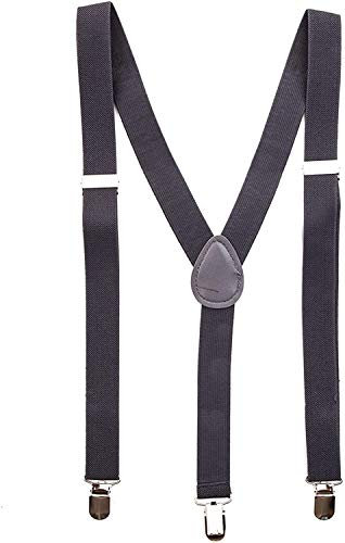 Party Factory Hosenträger, sattes Anthrazit, 2,5 x 50-90cm, für Damen und Herren, Kostüm Accessoire, bis 195cm Körpergröße